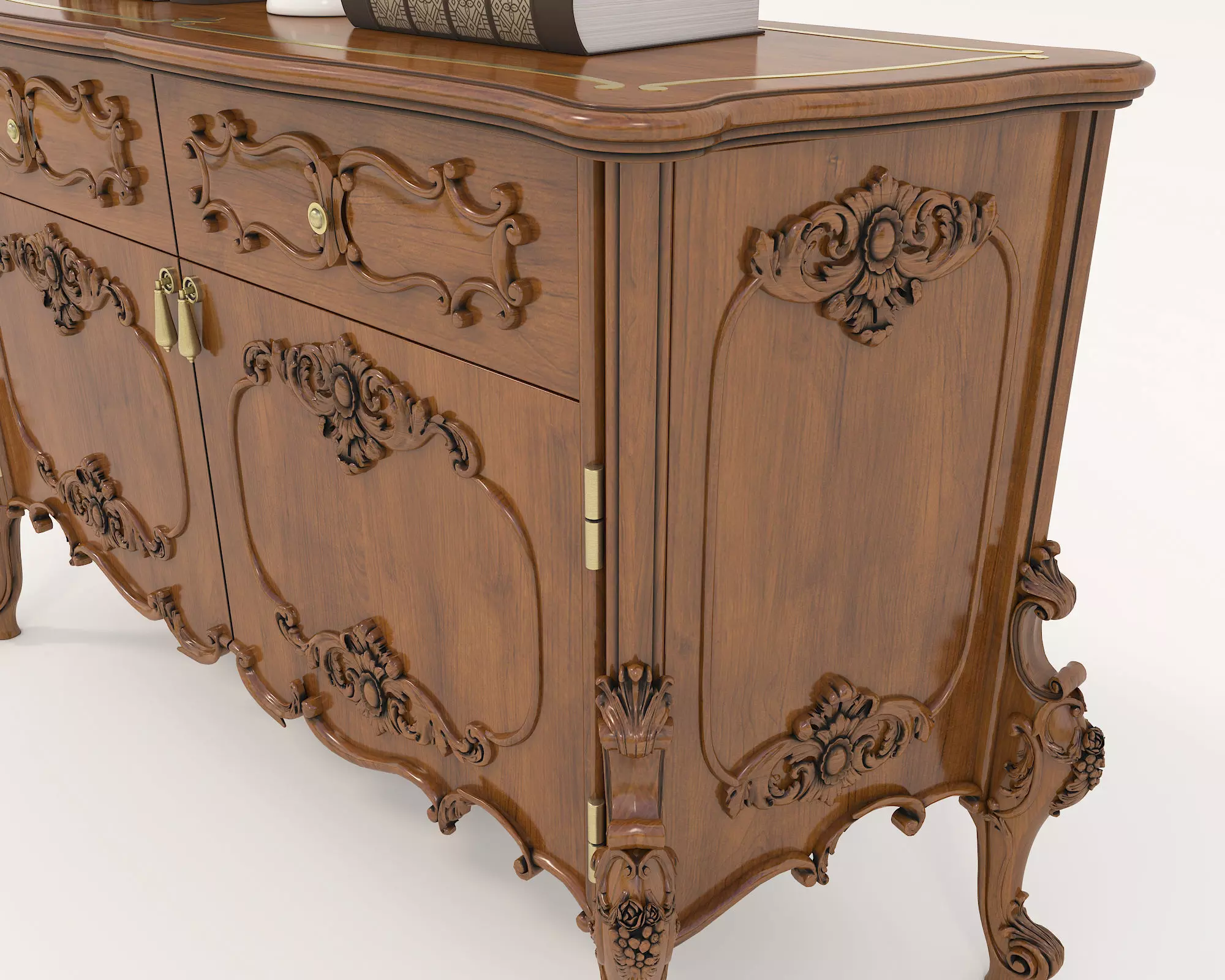 Classic European style Sideboard and Decoration 2 3D model_5