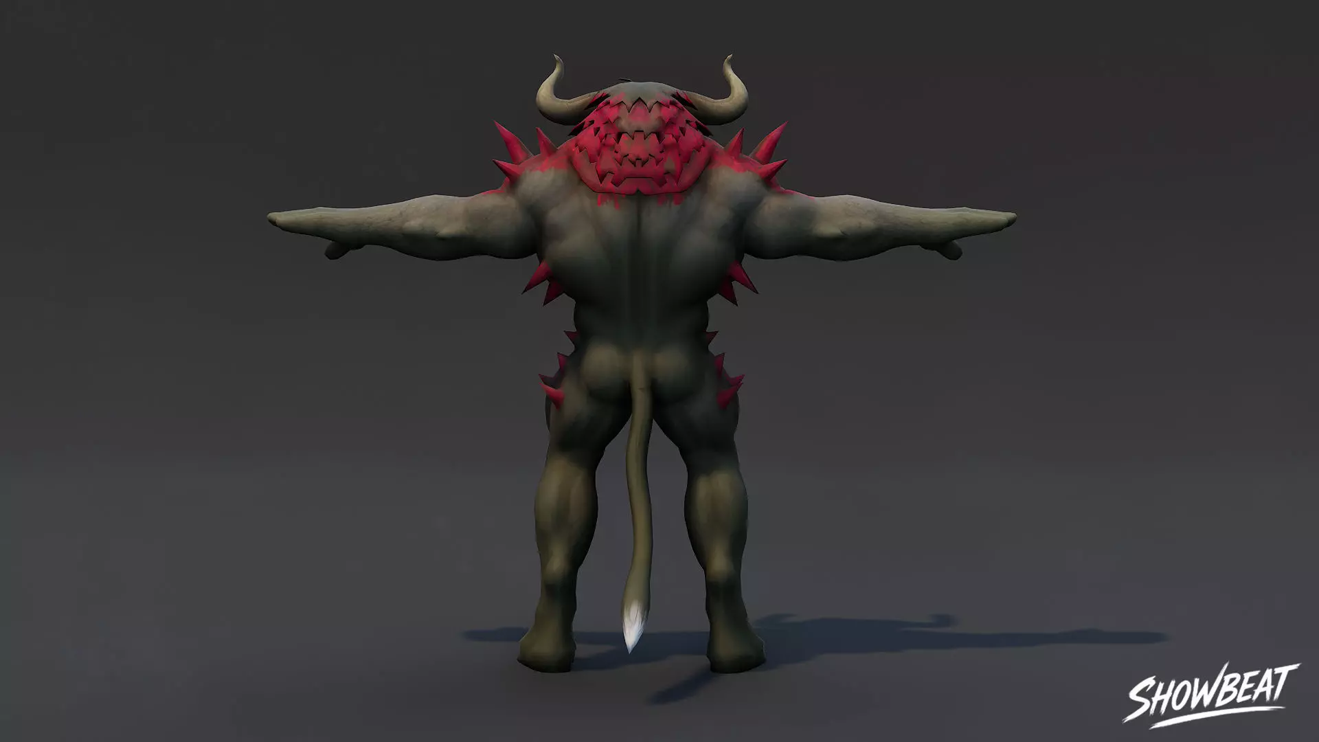 Cursed Minotaur T-Pose Low-poly 3D model_2