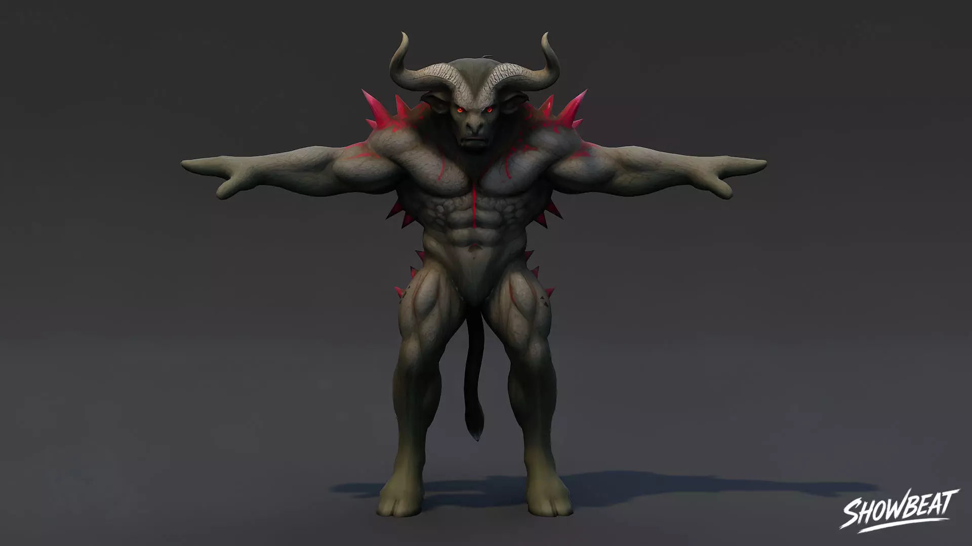 Cursed Minotaur T-Pose Low-poly 3D model_0