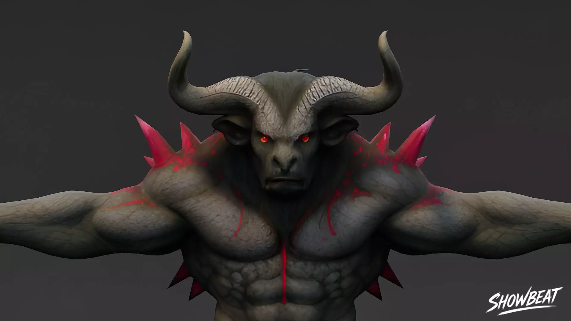 Cursed Minotaur T-Pose Low-poly 3D model_3