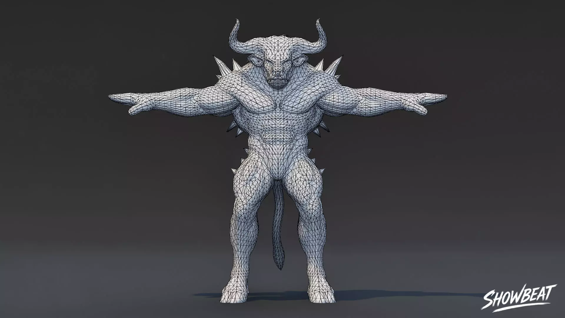 Cursed Minotaur T-Pose Low-poly 3D model_5