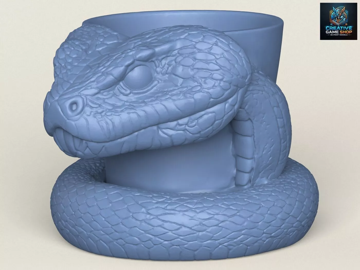 Python Snake Head Planter 3D print model