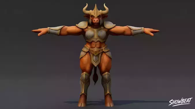 FemaleWarrior Minotaur T-Pose