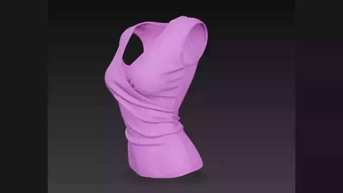 Sleeveless Ladies Top 3D Model 3D model