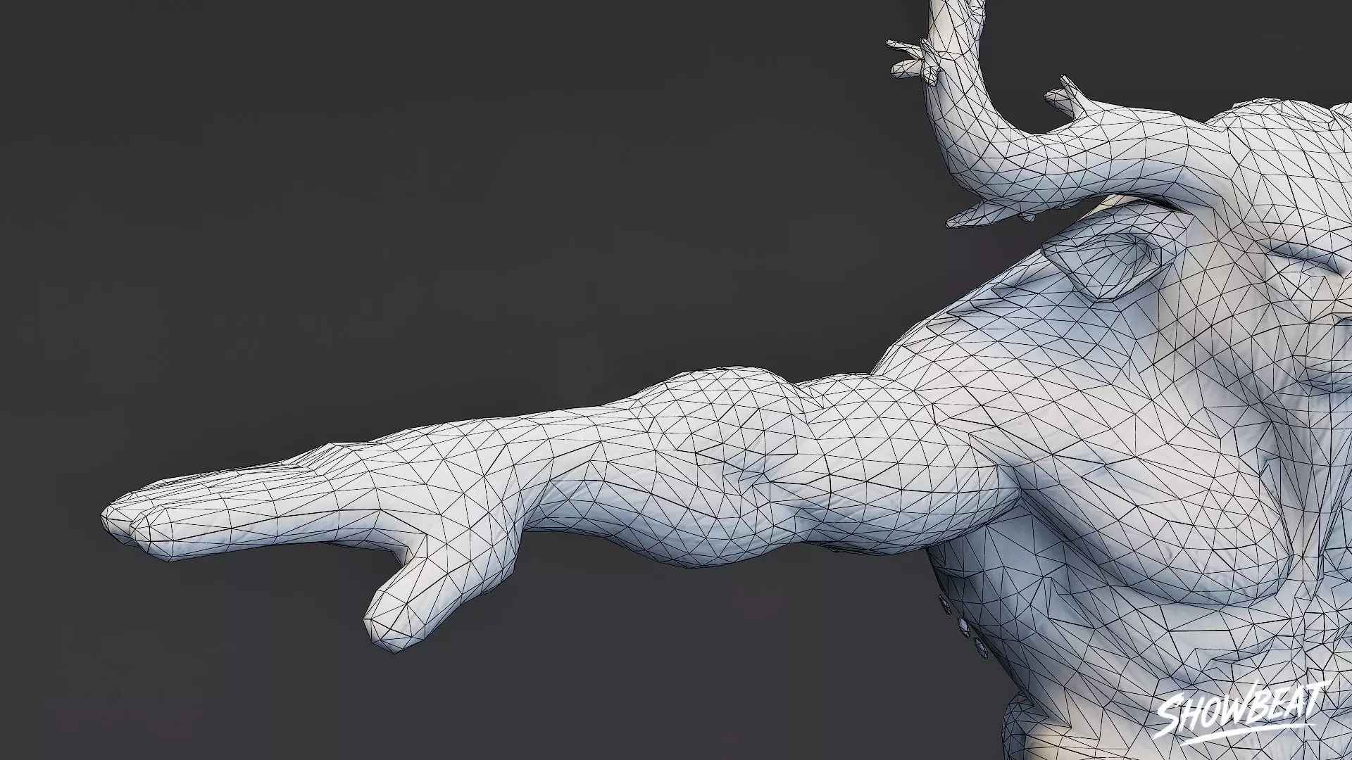 Forest Minotaur T-Pose Low-poly 3D model_9