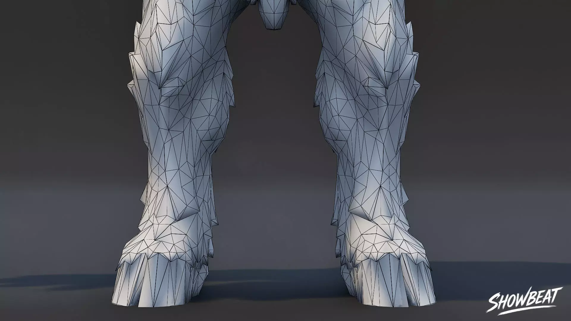 Ice Minotaur T-Pose Low-poly 3D model_8