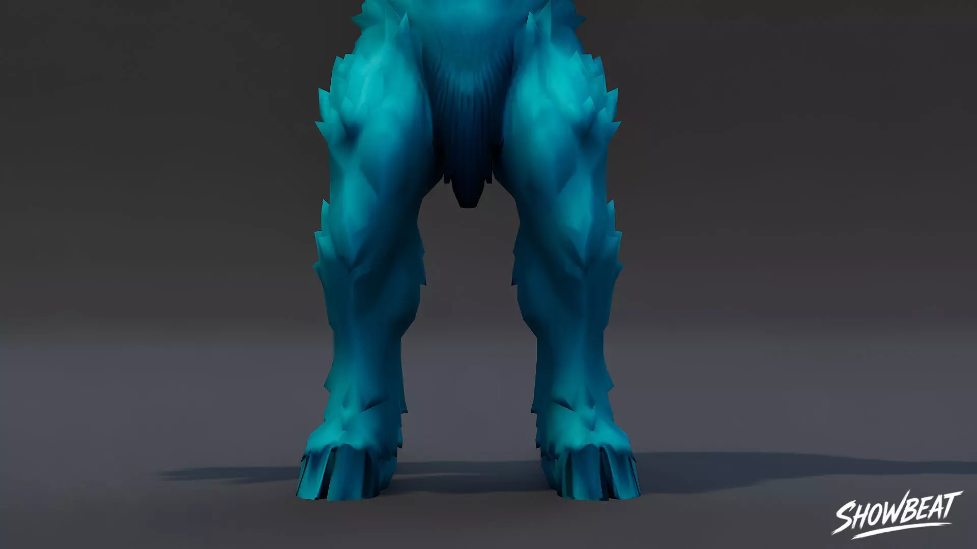 Ice Minotaur T-Pose Low-poly 3D model_5