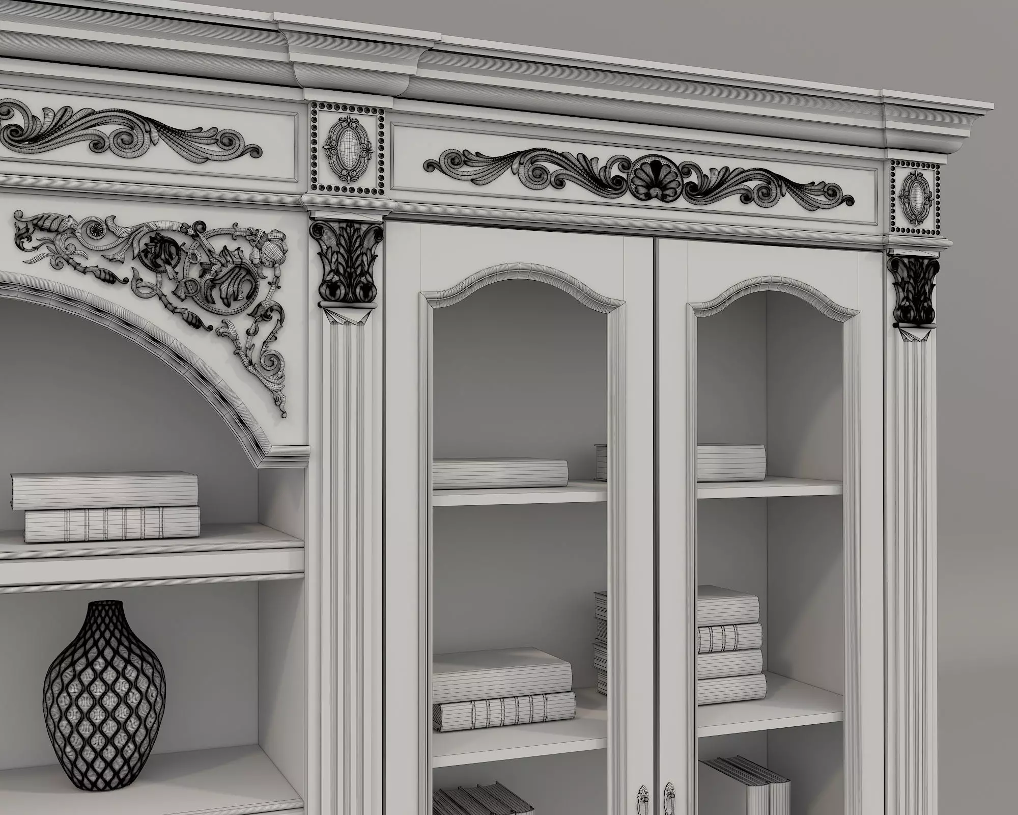 Classic Display Cabinet and Decoration 6 3D model_10