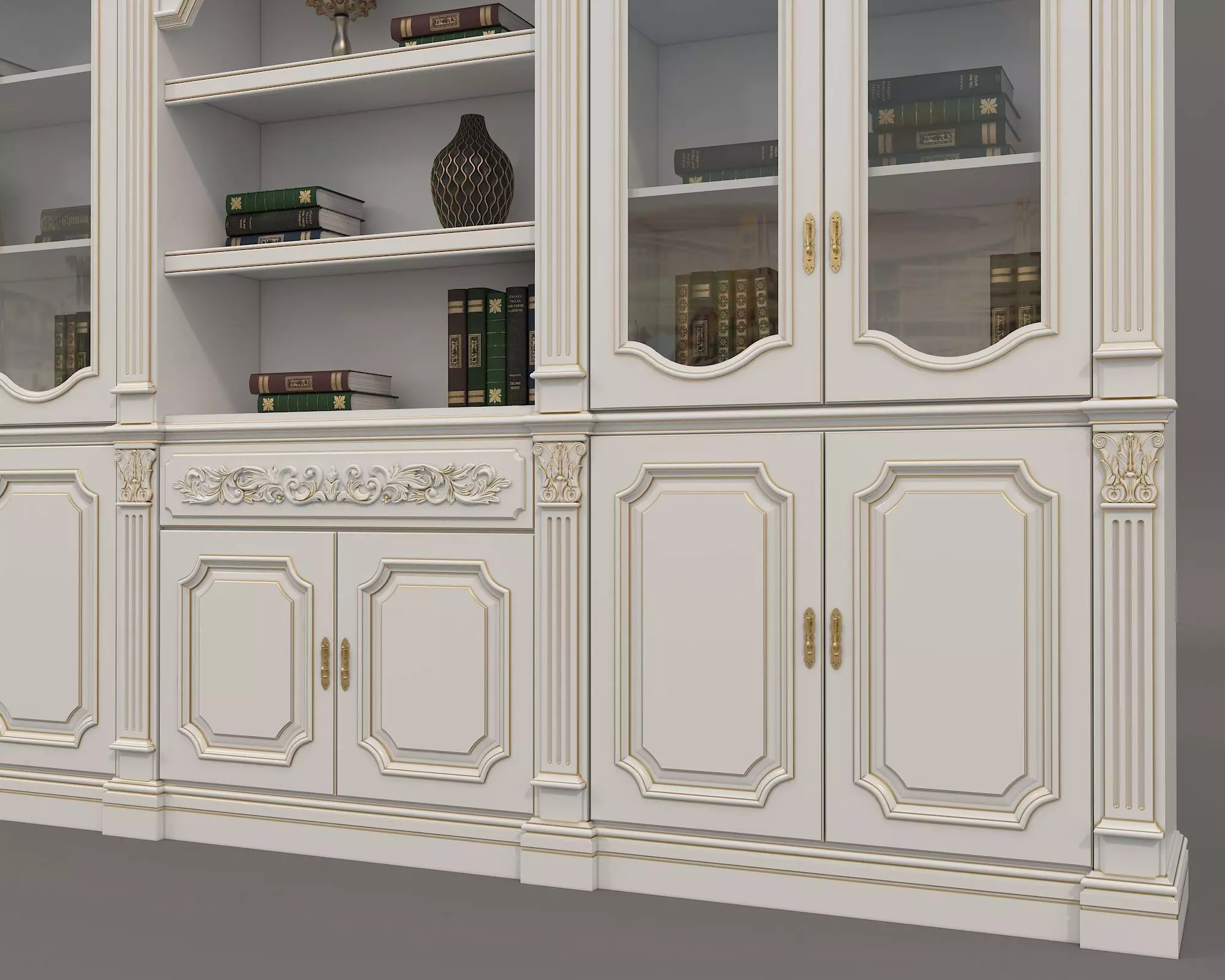Classic Display Cabinet and Decoration 6 3D model_5