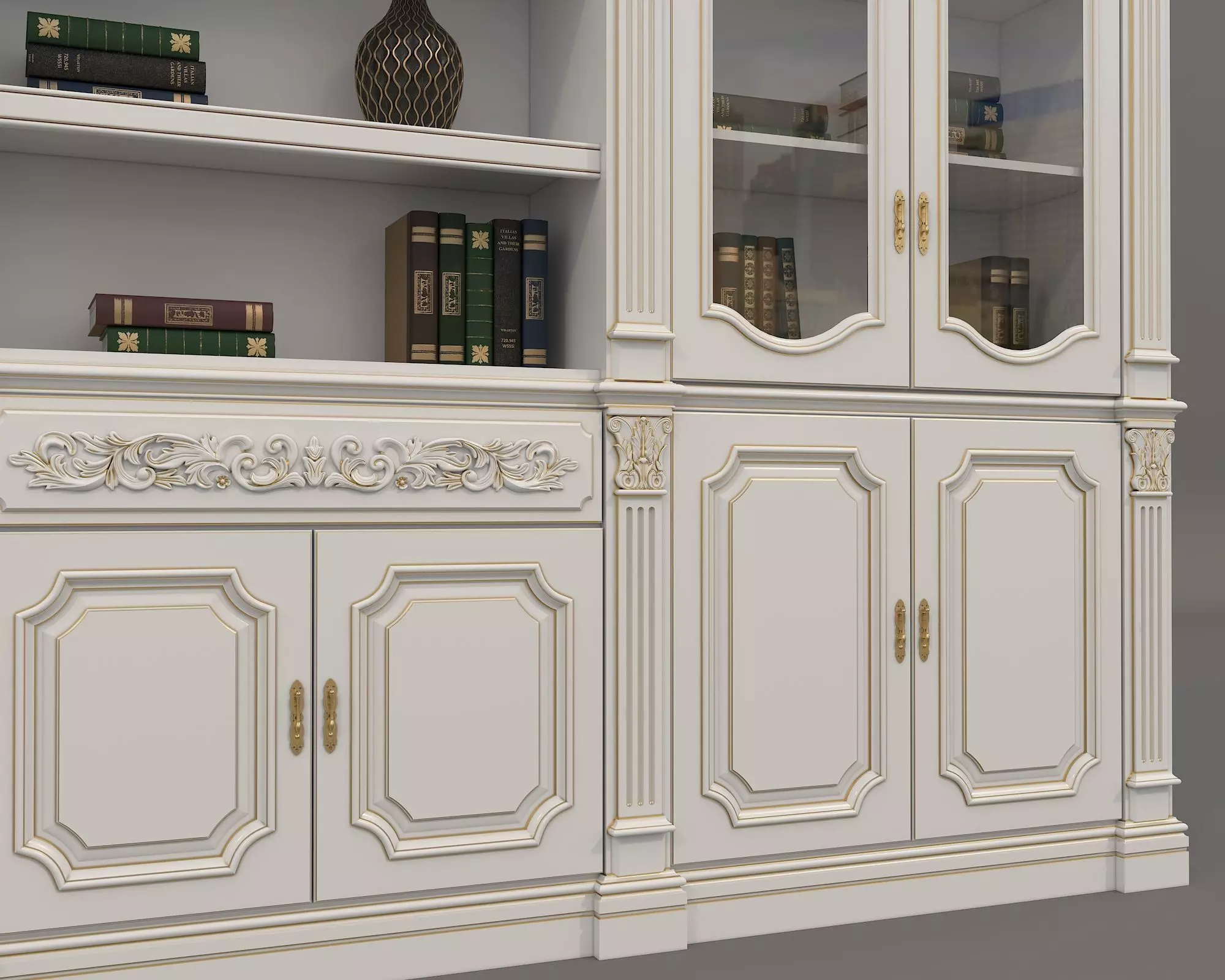 Classic Display Cabinet and Decoration 6 3D model_3