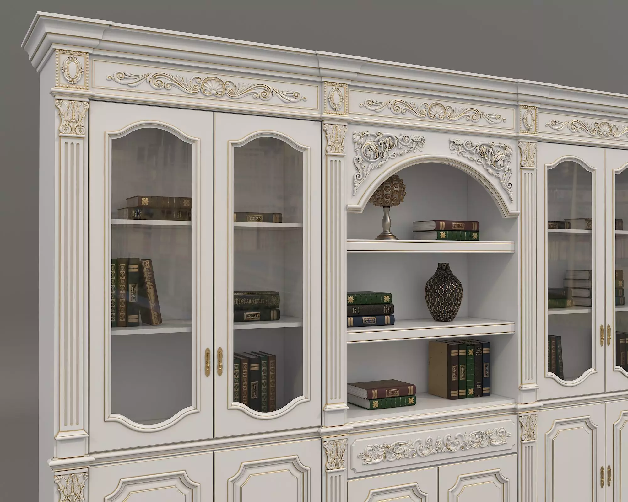 Classic Display Cabinet and Decoration 6 3D model_7