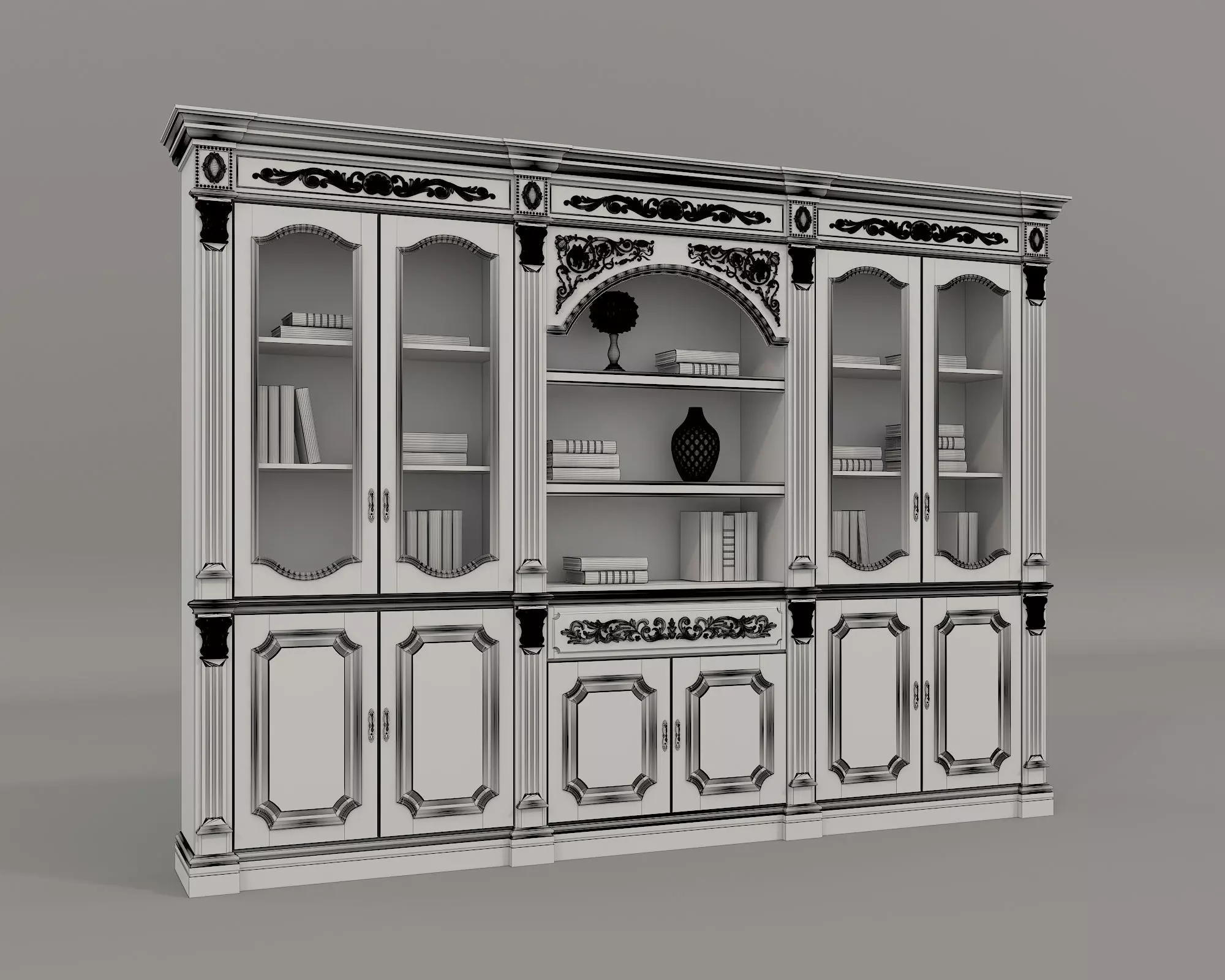Classic Display Cabinet and Decoration 6 3D model_8
