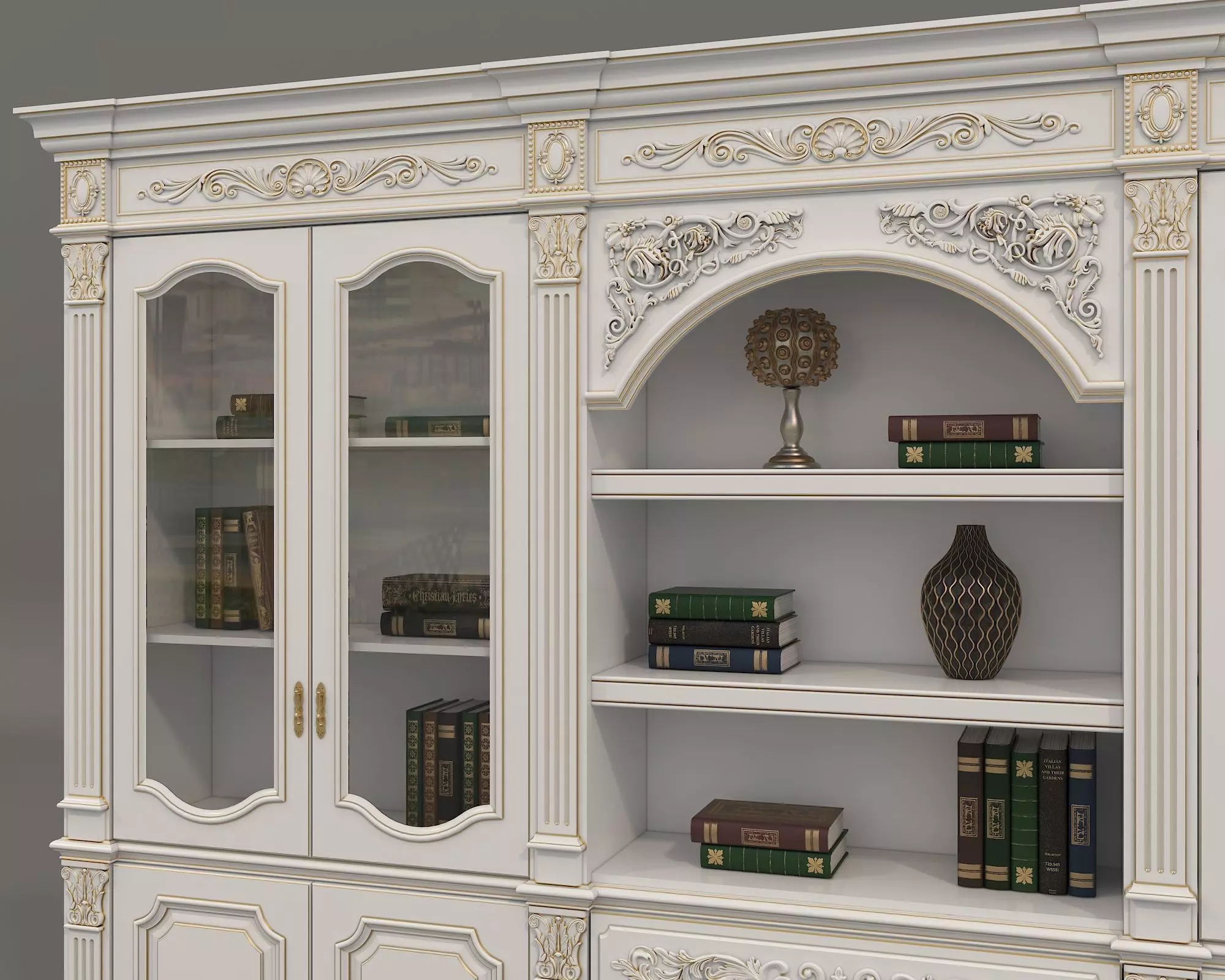 Classic Display Cabinet and Decoration 6 3D model_4