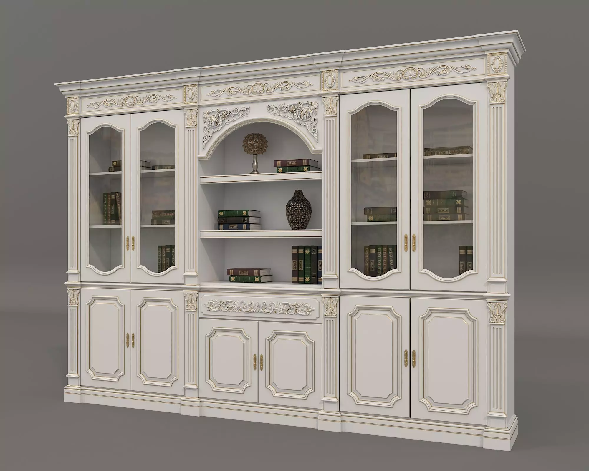 Classic Display Cabinet and Decoration 6 3D model_1