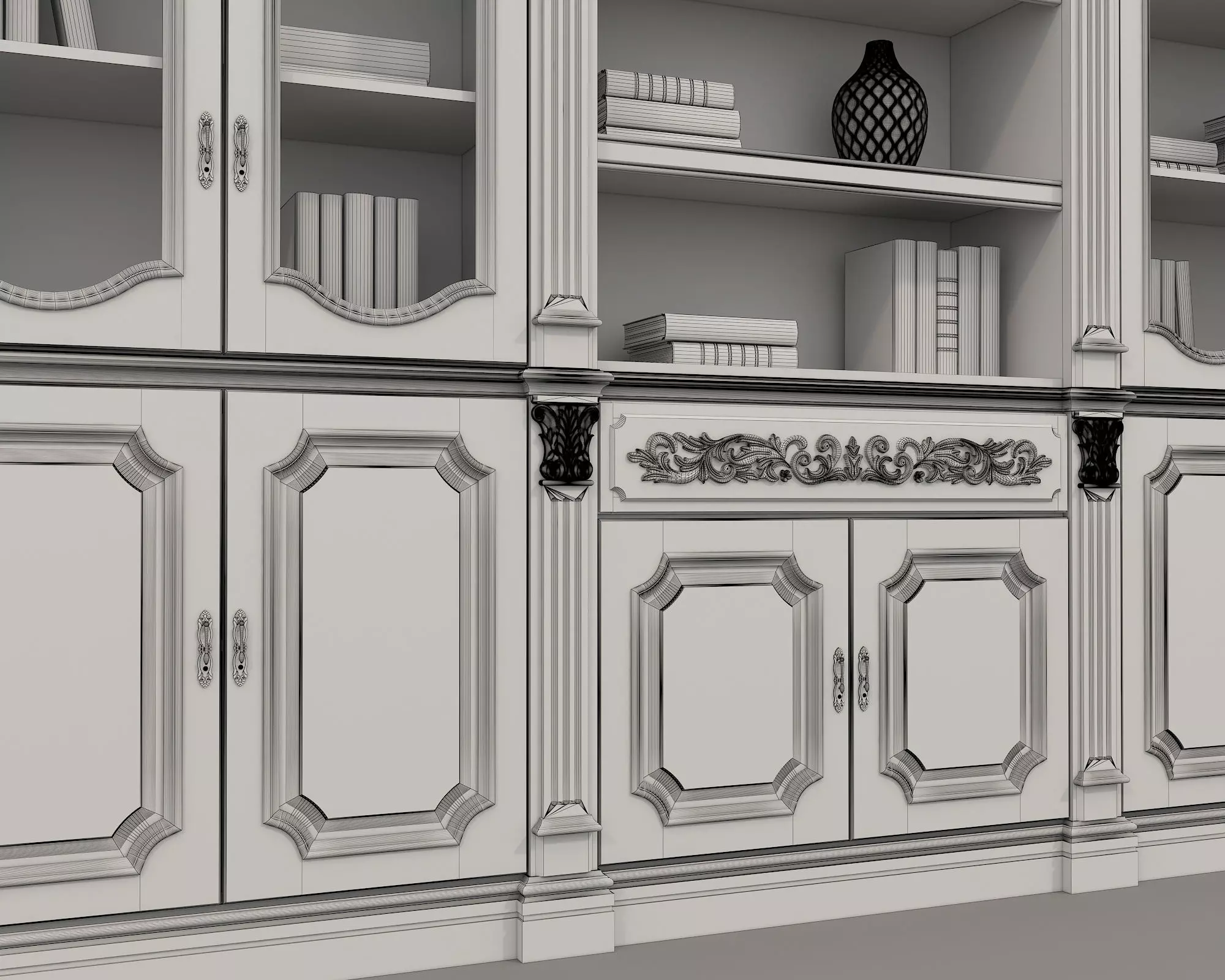 Classic Display Cabinet and Decoration 6 3D model_9