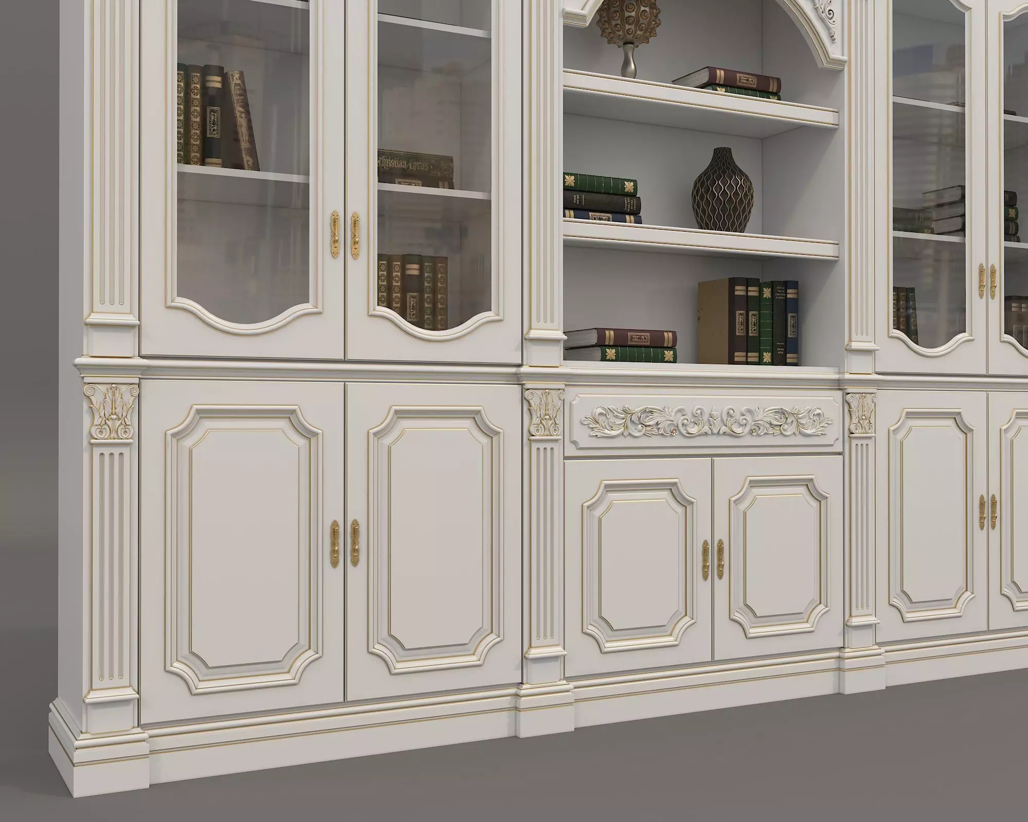 Classic Display Cabinet and Decoration 6 3D model_6