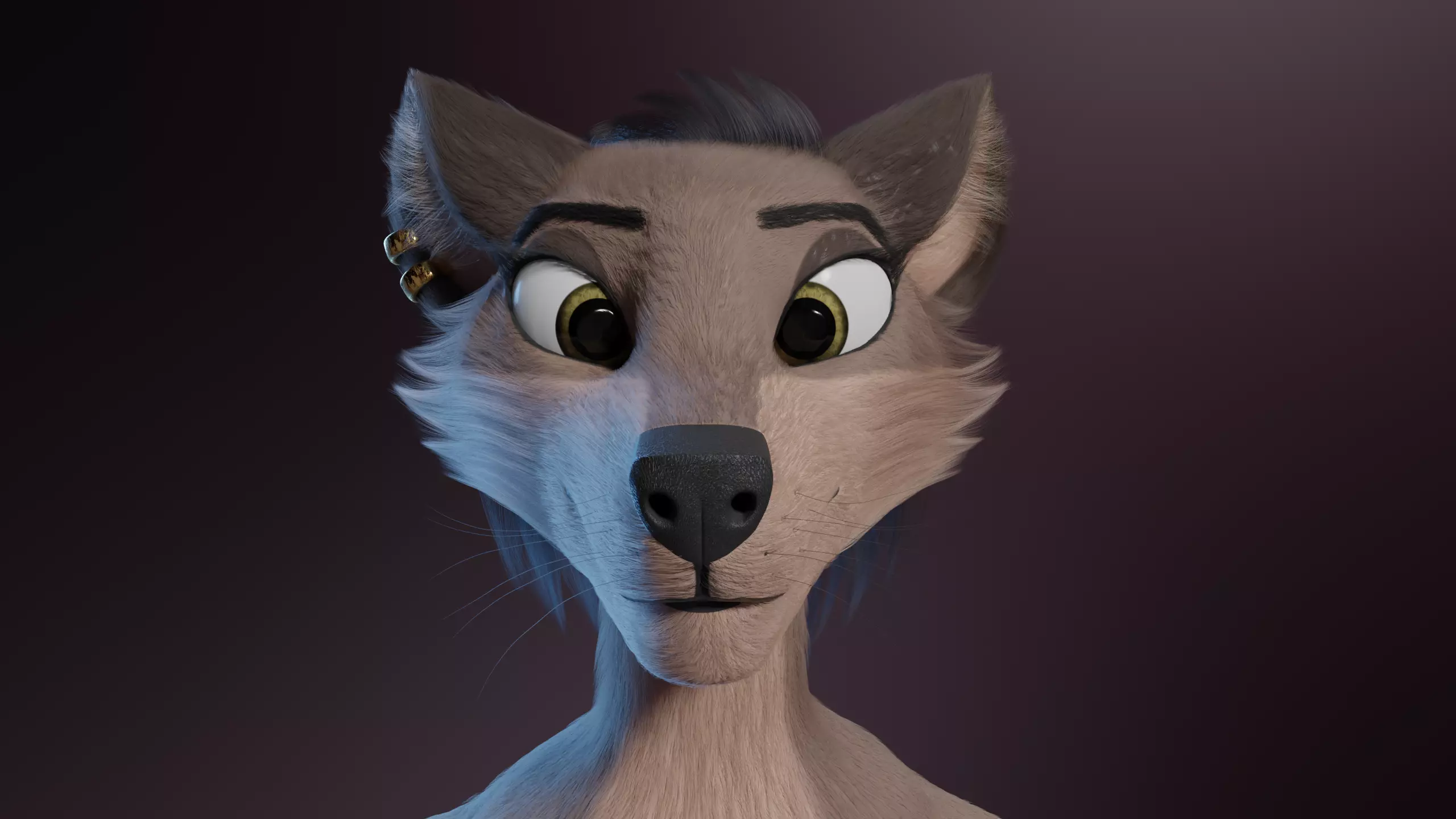 Sapphire anthro fox Free low-poly 3D model_2