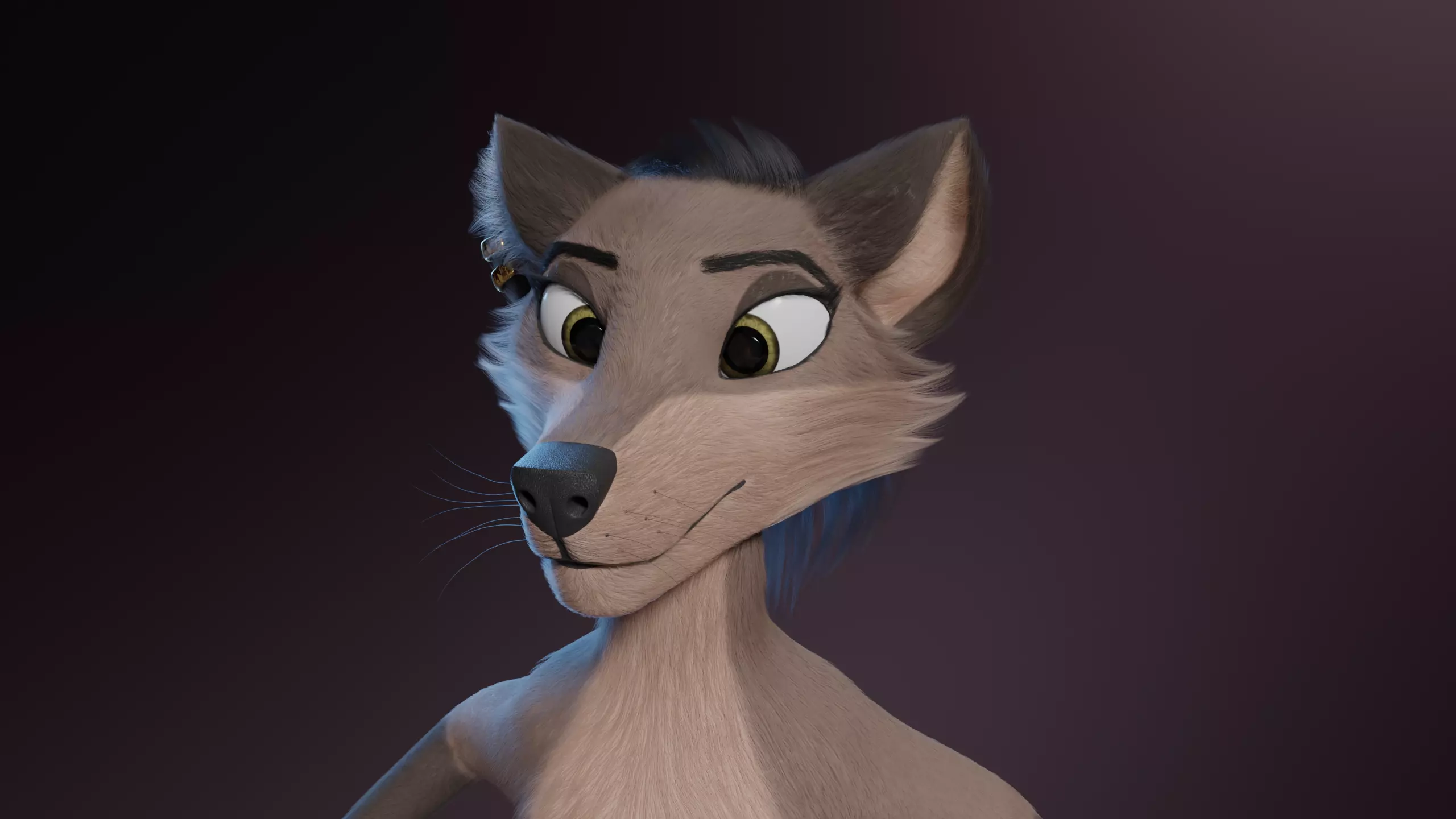 Sapphire anthro fox Free low-poly 3D model_3