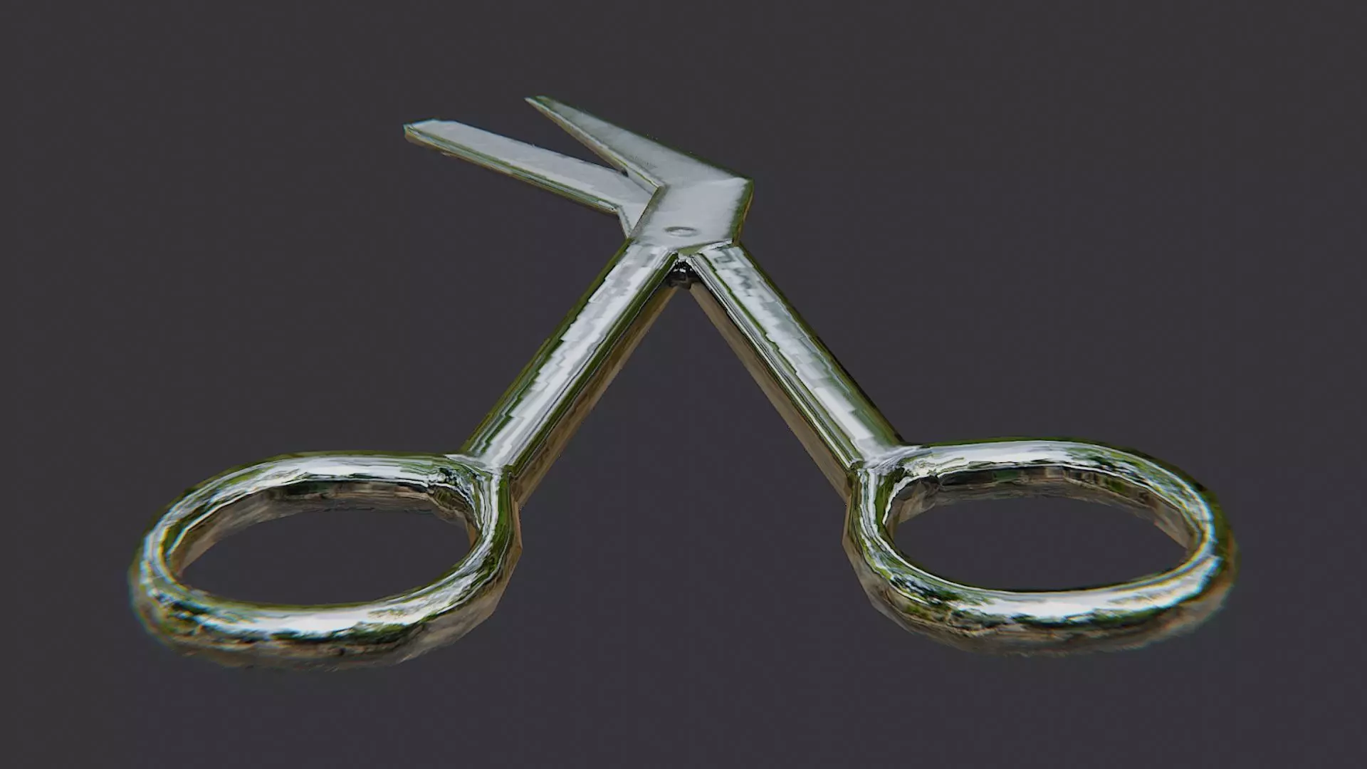 Bandage Scissors with Tray Low-poly 3D model_0