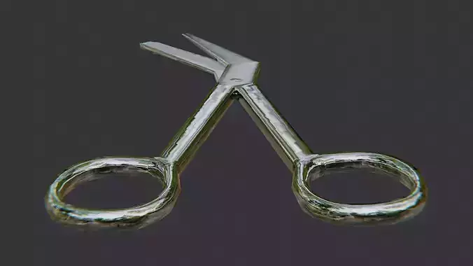 Bandage Scissors with Tray Low-poly 3D model Bandage Scissors with Tray Low-poly 3D model