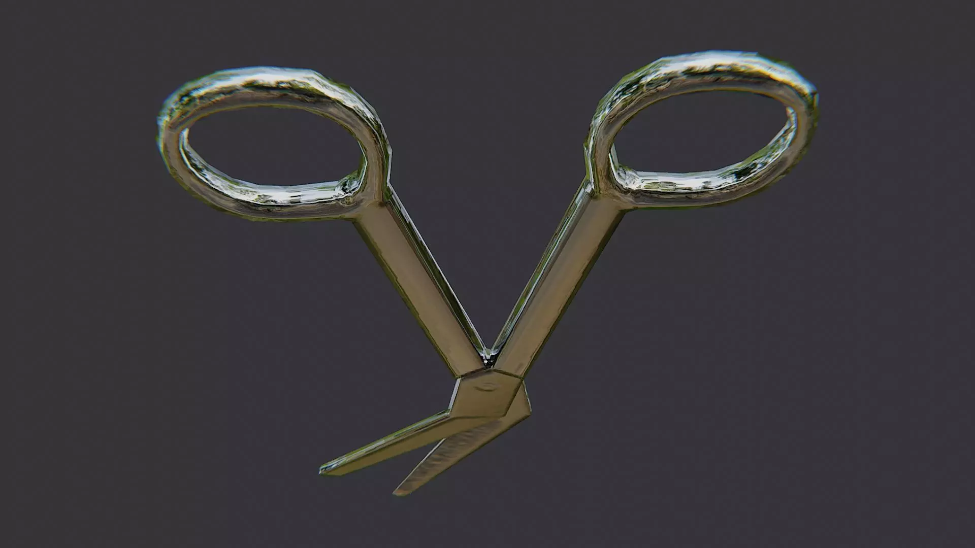 Bandage Scissors with Tray Low-poly 3D model_5