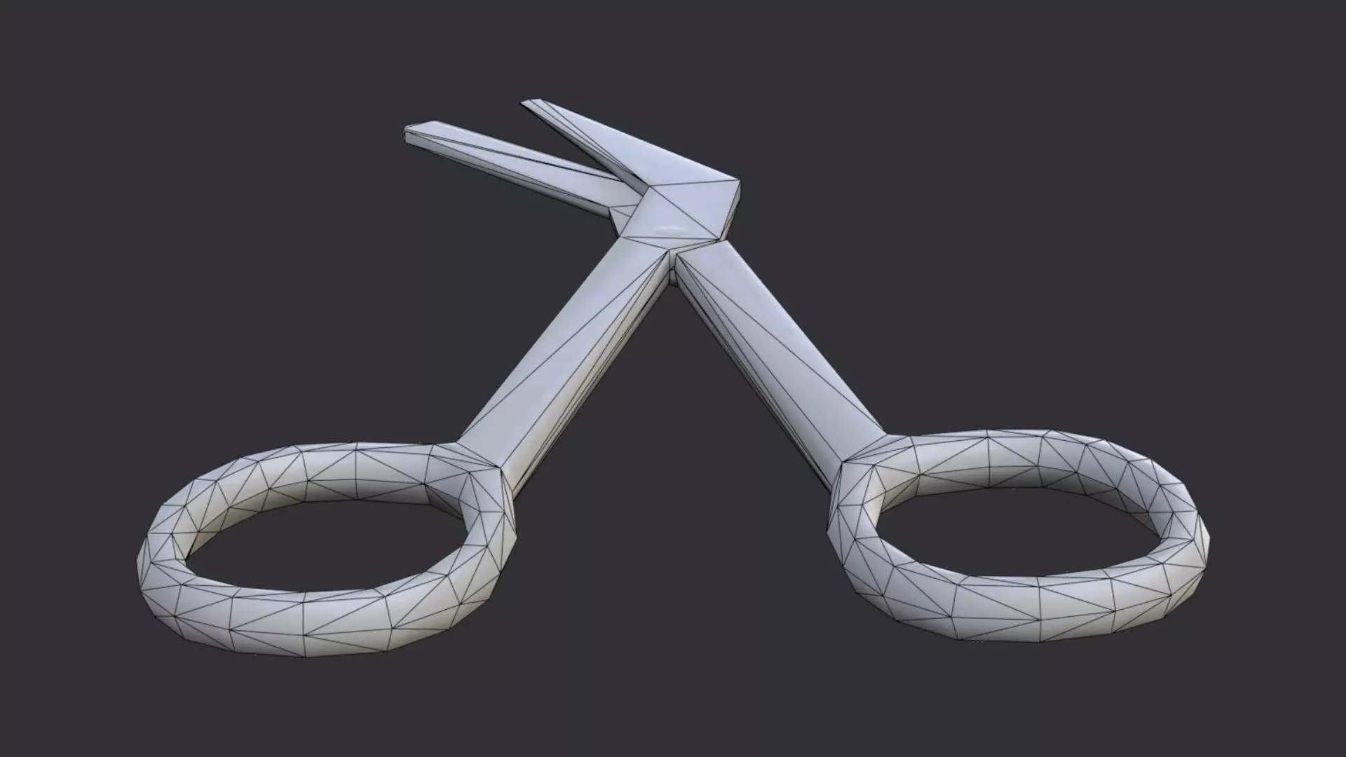 Bandage Scissors with Tray Low-poly 3D model_7