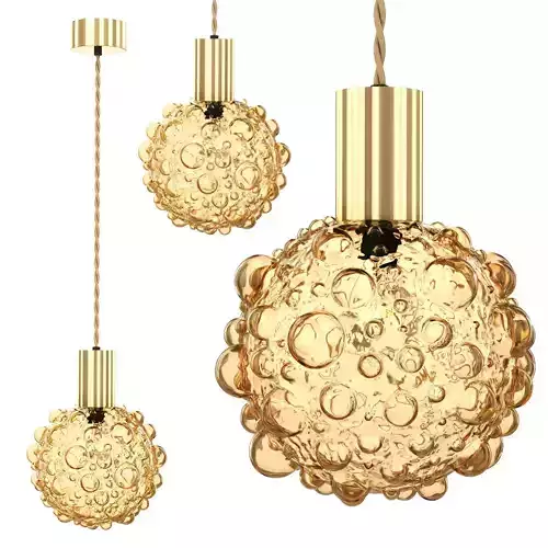 Amber Bubble Glass Pendant Light