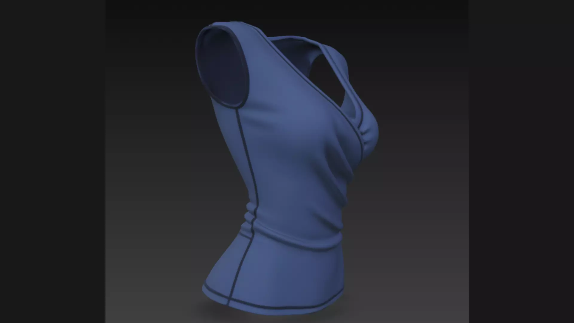 Sleeveless Ladies Top 3D Model 3D model_1