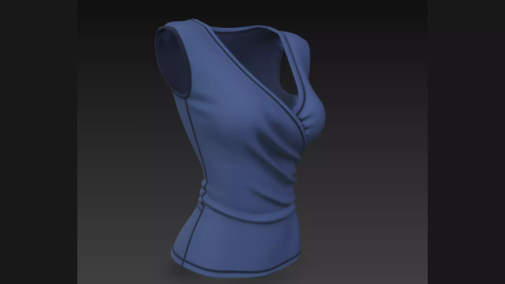 Sleeveless Ladies Top 3D Model 3D model_4
