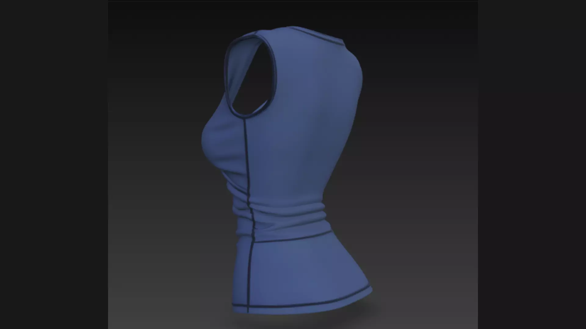 Sleeveless Ladies Top 3D Model 3D model_3