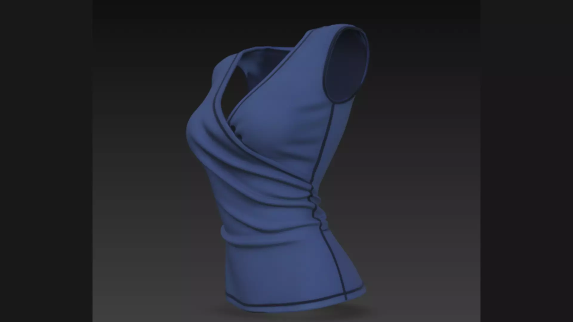 Sleeveless Ladies Top 3D Model 3D model_0