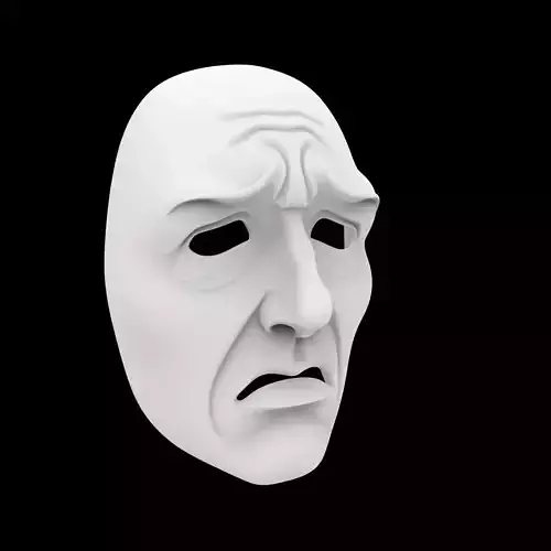 Confused Expression Mask 3D Print Model