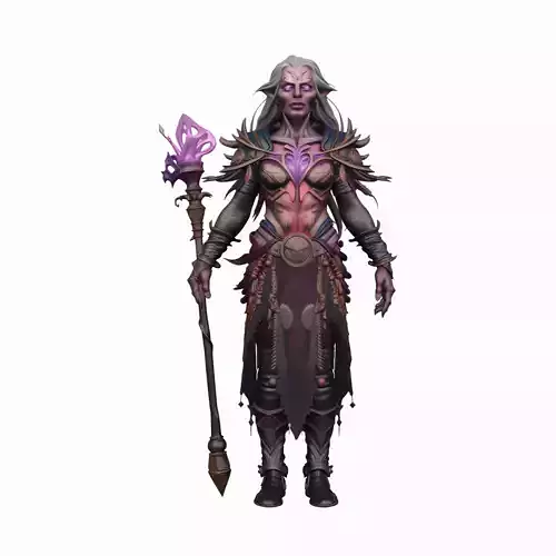 Mystical Ethereal Undead Enchanter in World of  Style 3D Model