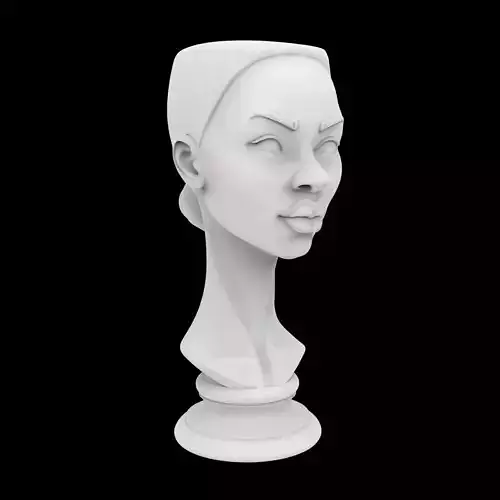 Elegant African Girl Vase Planter 3D Print Model