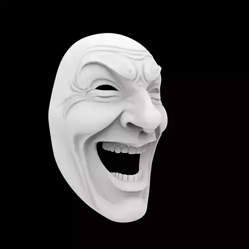 Exaggerated Laugh Mask 3D Print Model