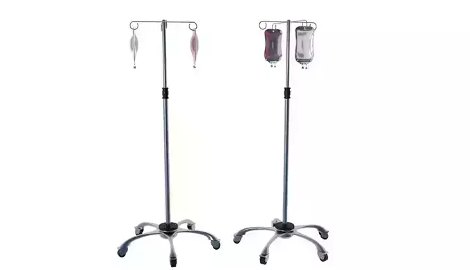 Medical IV Drip Stand 3D