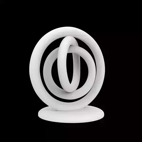 Interlocking Rings Sculpture 3D Print Model