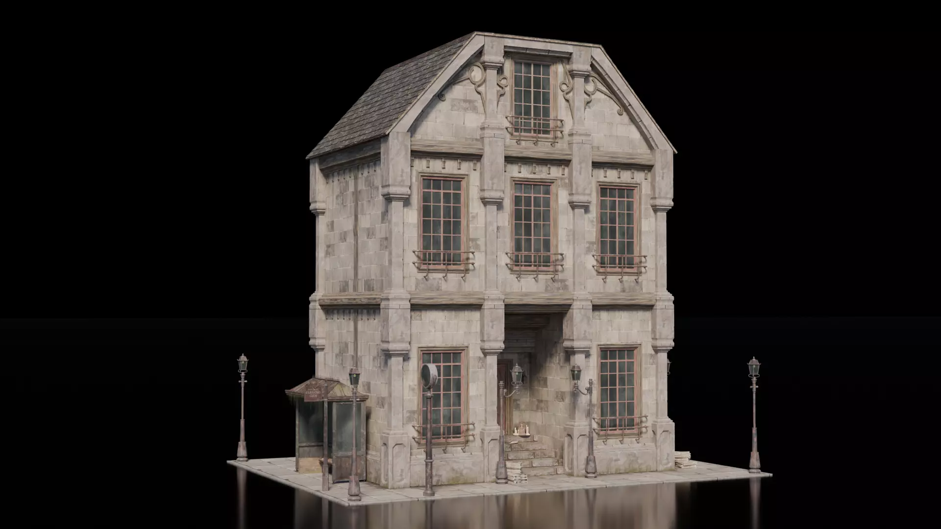 Dark Fantasy Building - Archive 3D model_3