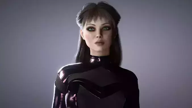 3D Female Character  The Dark Guardian