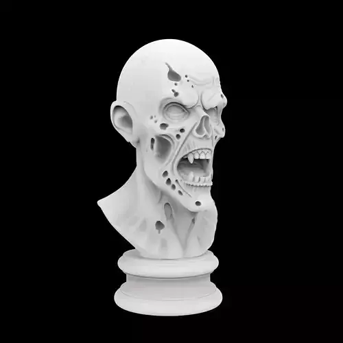 Zombie Bust 3D Print Model