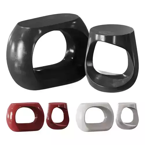 Rounded Outdoor Cutout Concrete Side Table Westelm