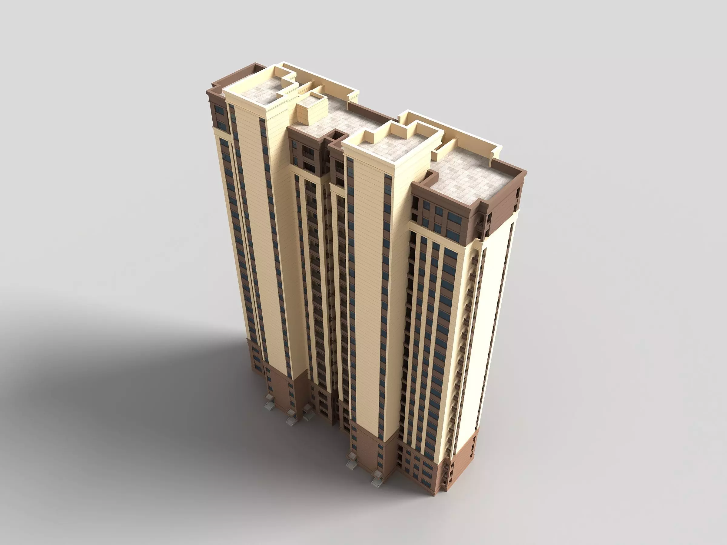 Modern buildings Low-poly 3D model_4