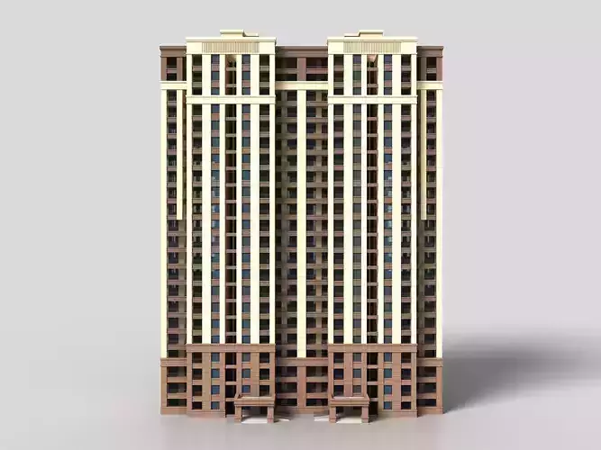 Modern buildings Low-poly 3D model Modern buildings Low-poly 3D model