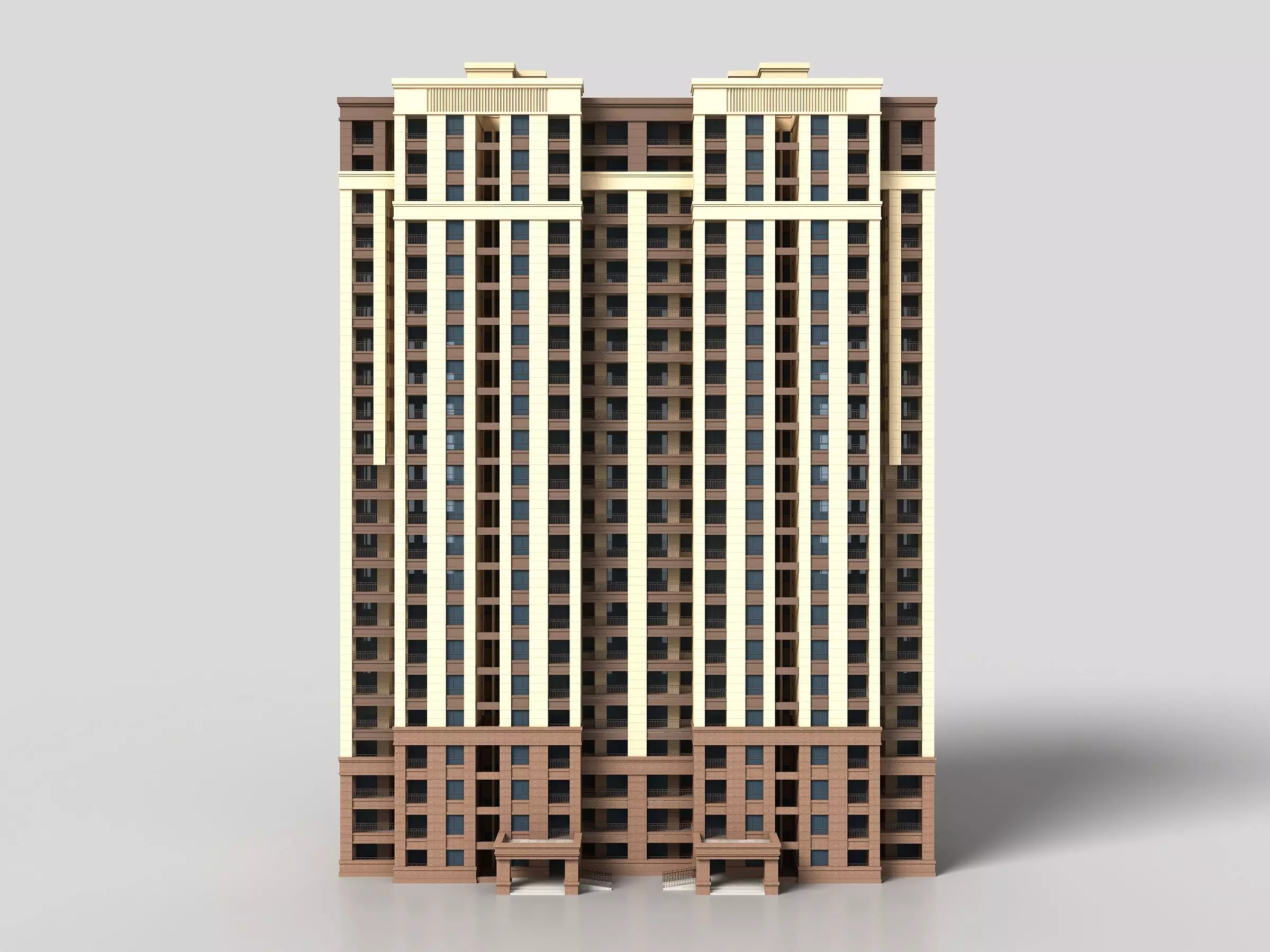 Modern buildings Low-poly 3D model_0
