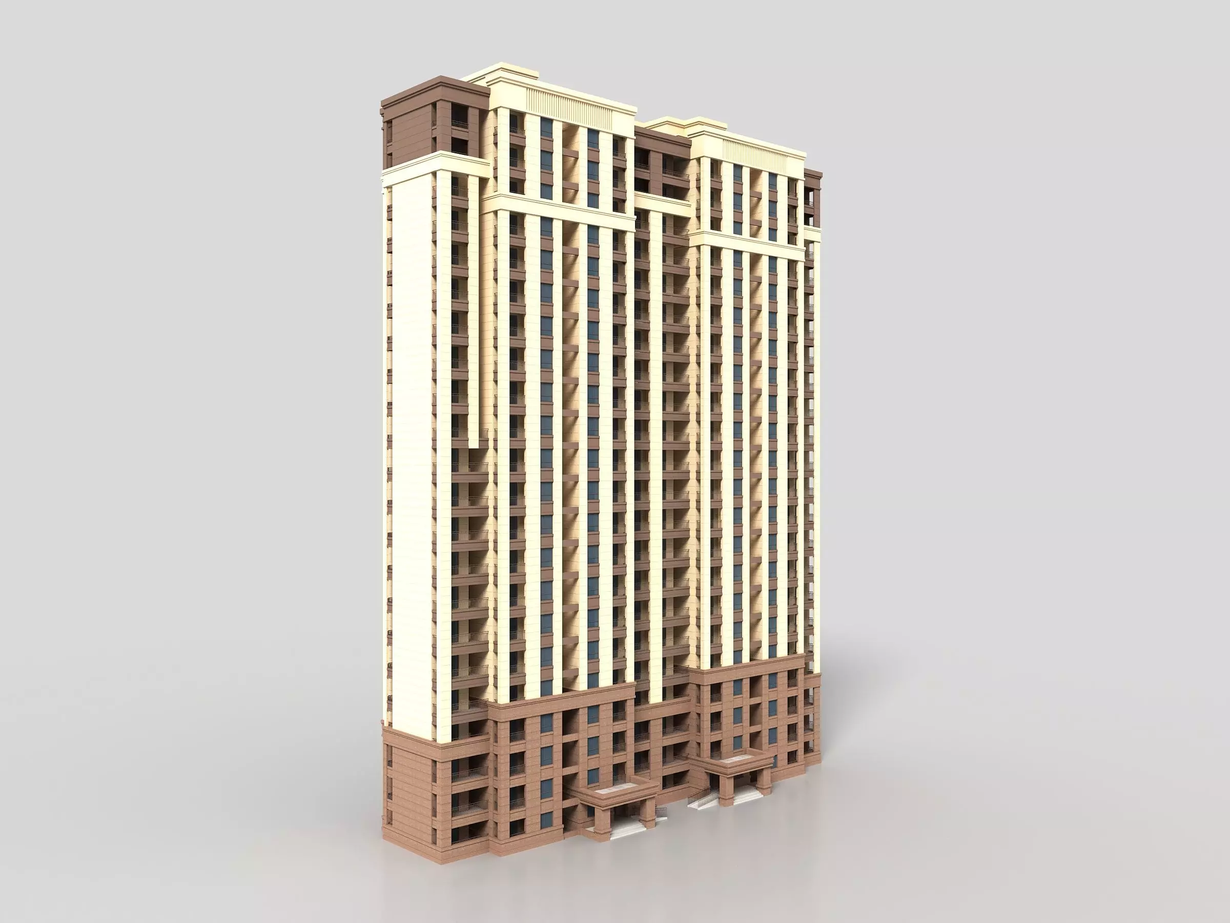 Modern buildings Low-poly 3D model_2