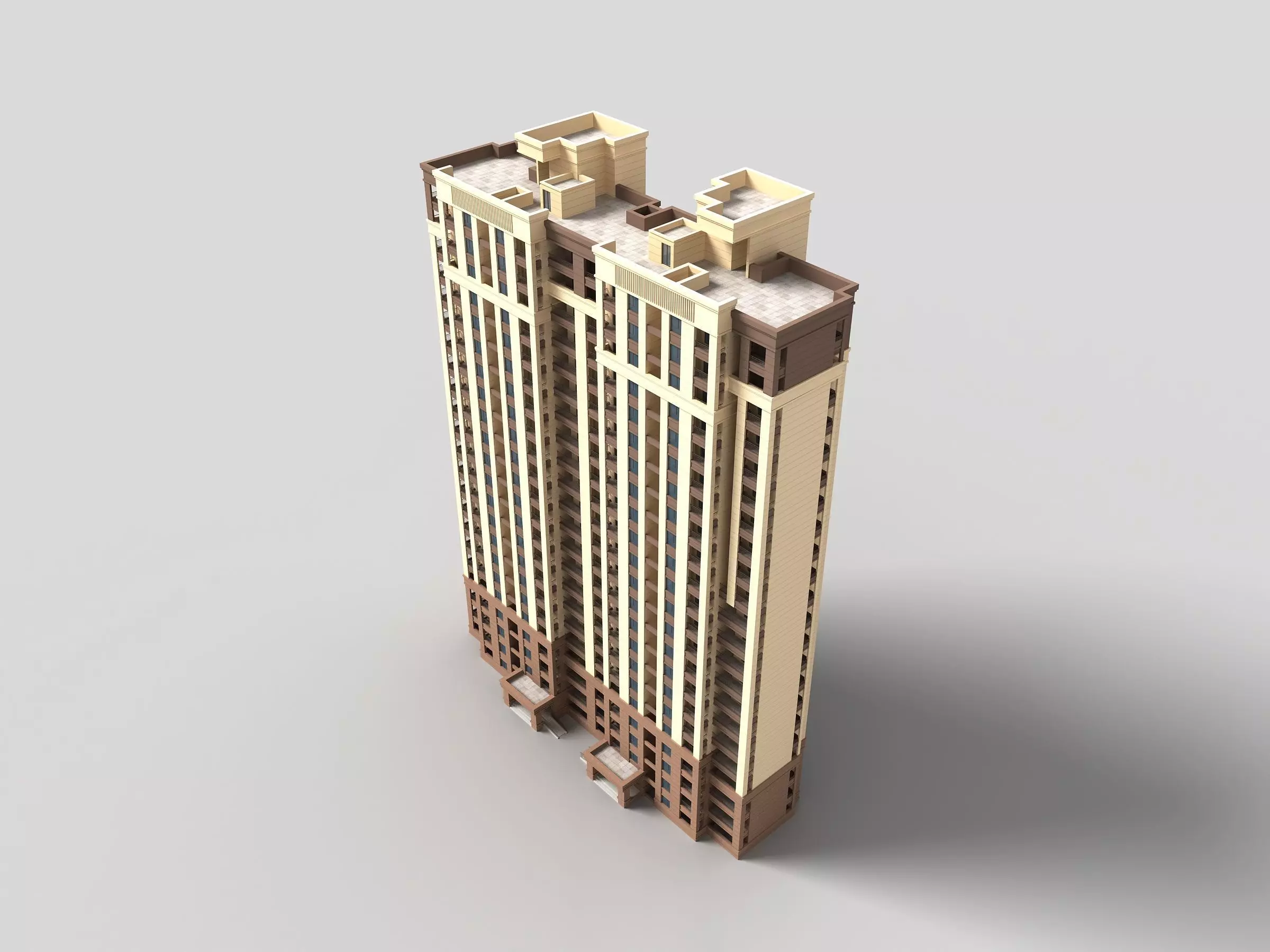 Modern buildings Low-poly 3D model_3