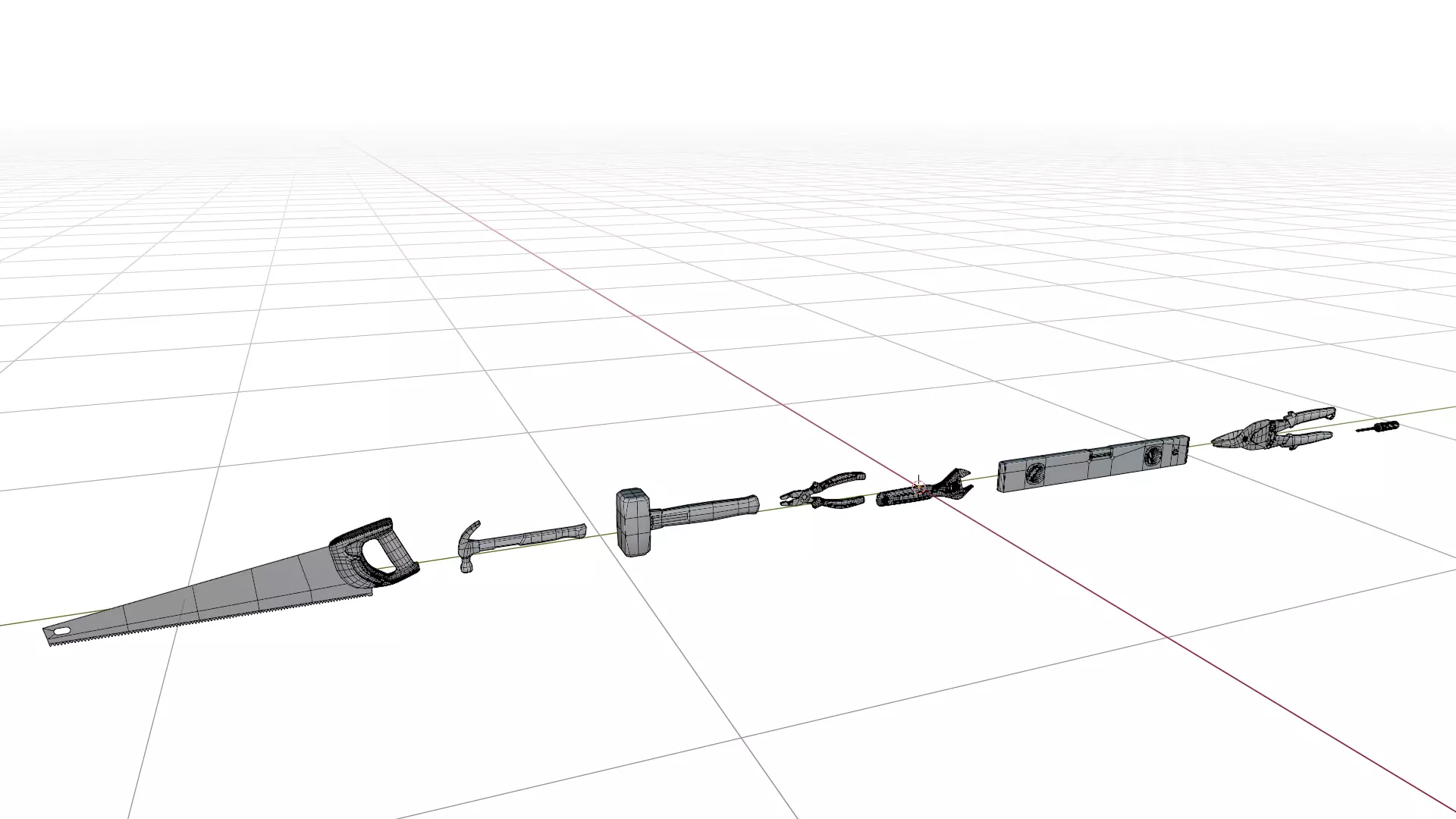 Hand Tool Pack Low-poly 3D model_19