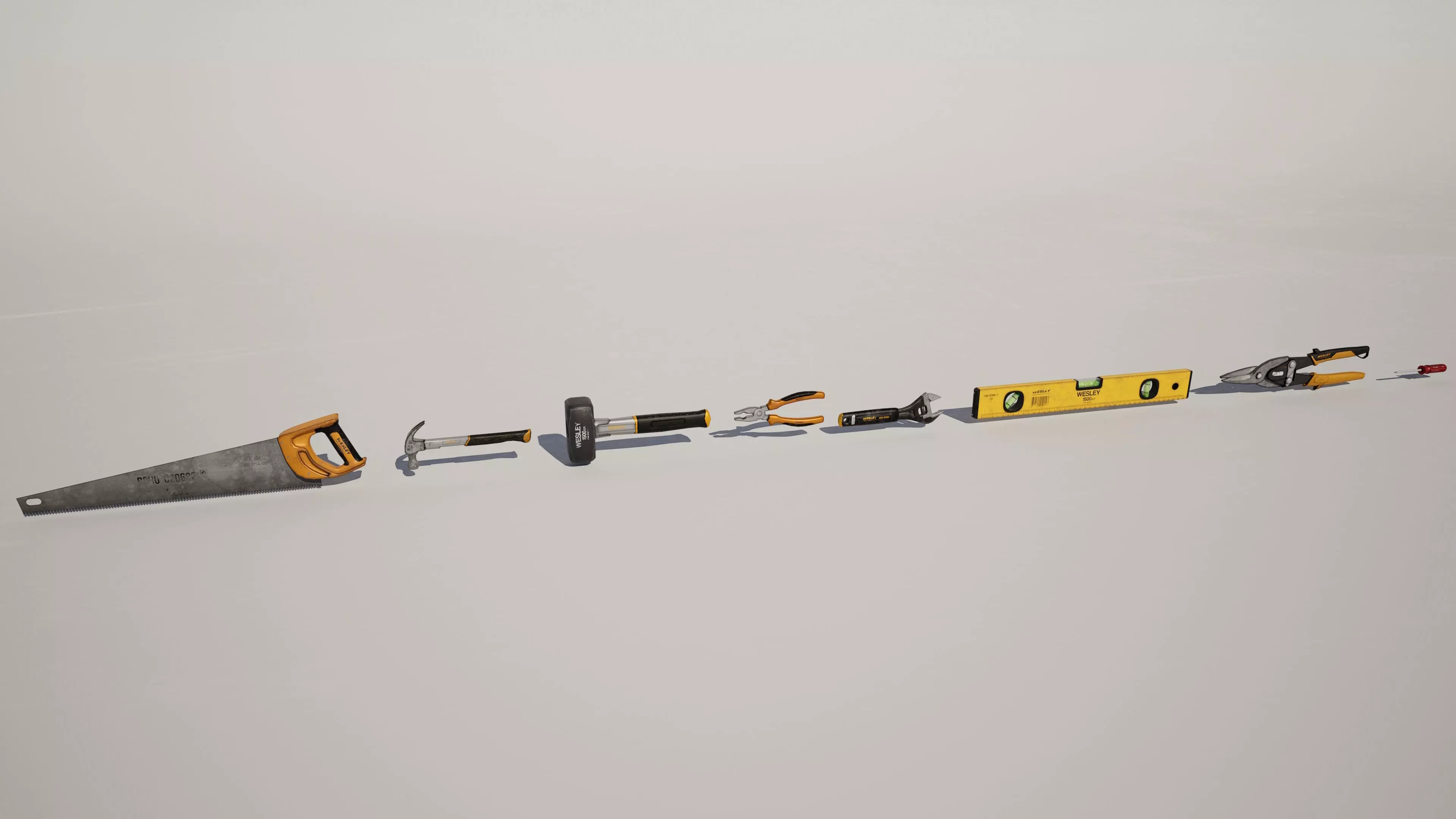 Hand Tool Pack Low-poly 3D model_1