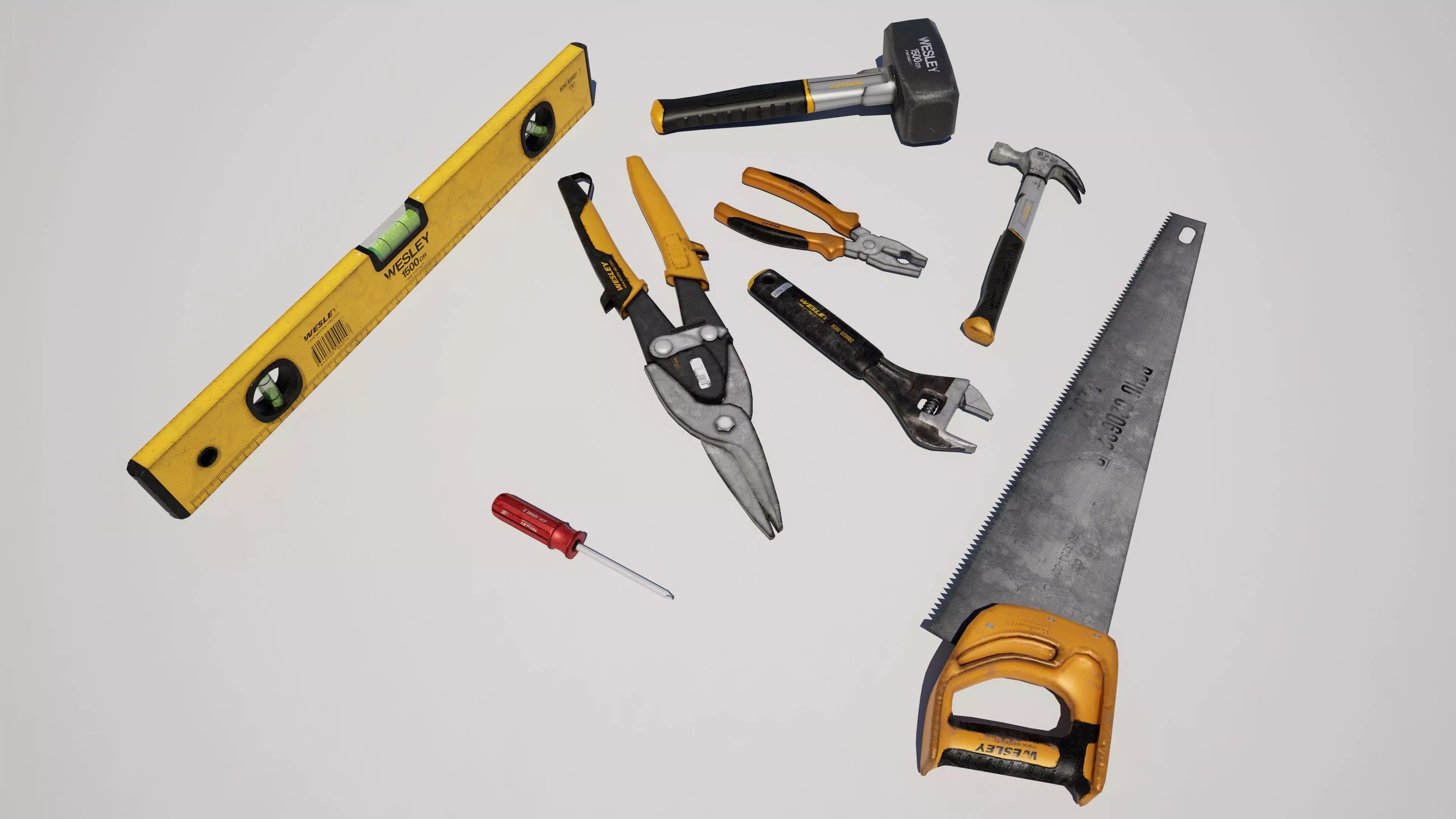 Hand Tool Pack Low-poly 3D model_0