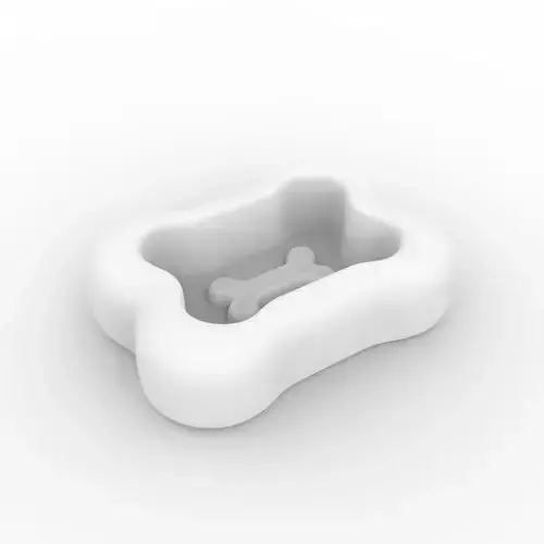Bone Shaped Pet Bowl 3D Print Model